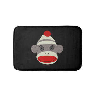 Sock Monkey Face Bath Mat