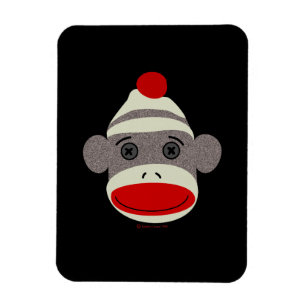 Sock Monkey Face Magnet