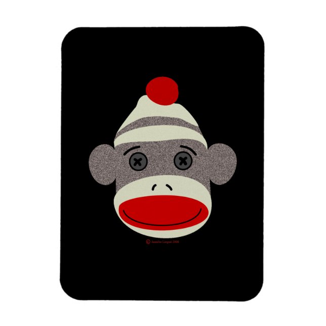 Sock Monkey Face Magnet (Vertical)