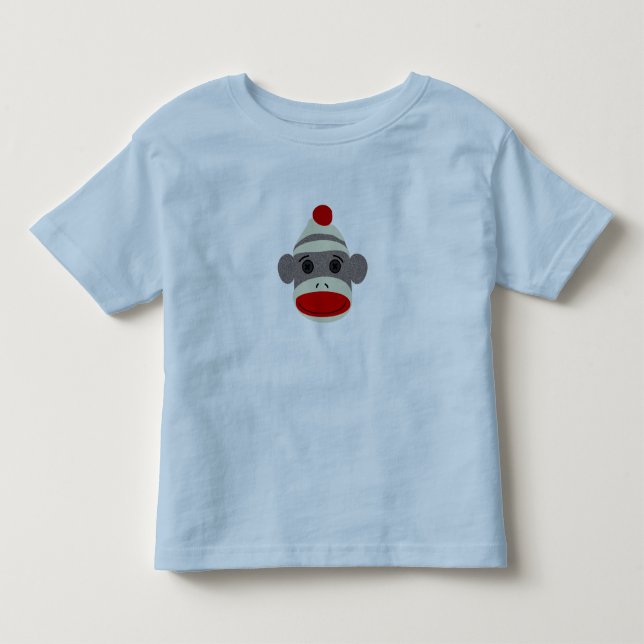 Sock Monkey Face Toddler T-Shirt (Front)