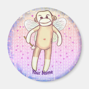 Sock monkey Fairy Magnet
