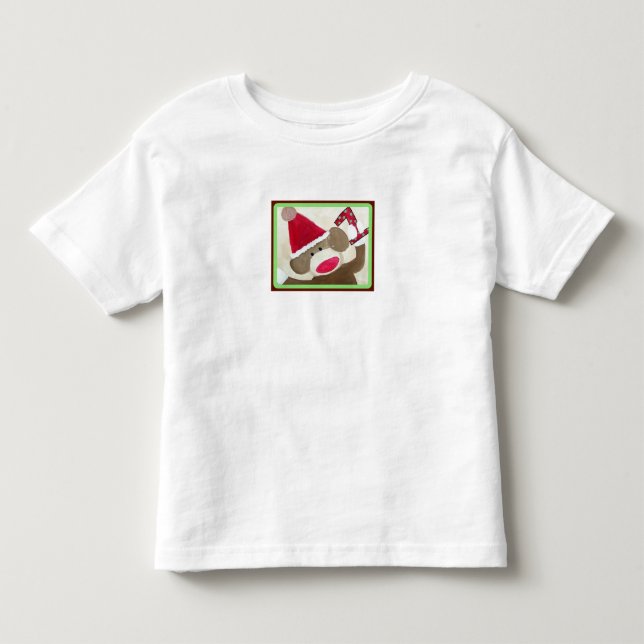 Sock Monkey First Birthday T shirt (Front)