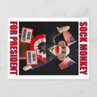 Sock Monkey for President Postcard