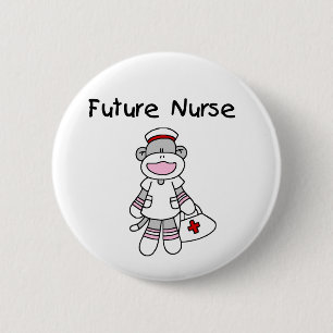 Sock Monkey Future Nurse T-shirts and Gifts 6 Cm Round Badge