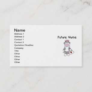 Sock Monkey Future Nurse T-shirts and Gifts Business Card