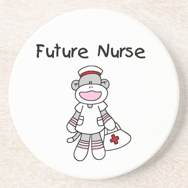 Sock  Monkey Future Nurse T-shirts and Gifts Coaster (Front)