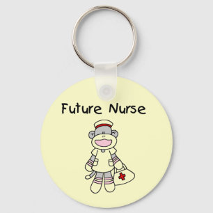 Sock Monkey Future Nurse T-shirts and Gifts Key Ring