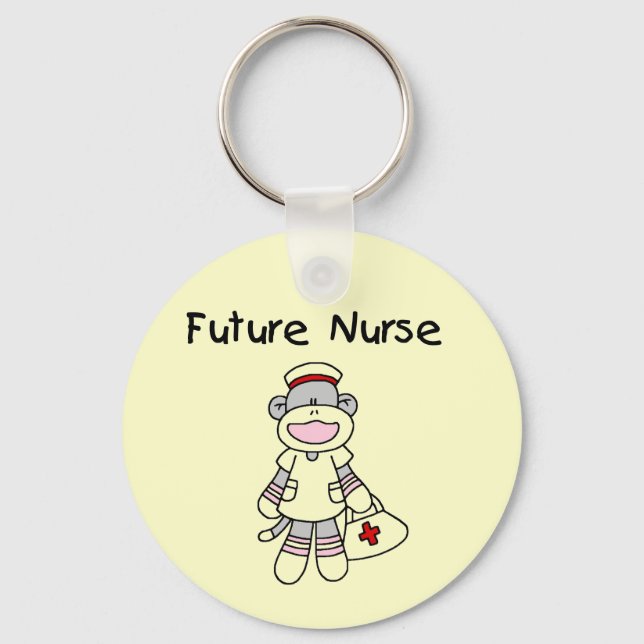 Sock  Monkey Future Nurse T-shirts and Gifts Key Ring (Front)