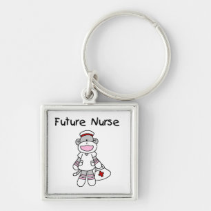 Sock Monkey Future Nurse T-shirts and Gifts Key Ring