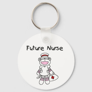 Sock Monkey Future Nurse T-shirts and Gifts Key Ring