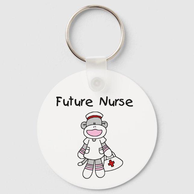 Sock  Monkey Future Nurse T-shirts and Gifts Key Ring (Front)