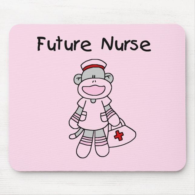 Sock  Monkey Future Nurse T-shirts and Gifts Mouse Pad (Front)