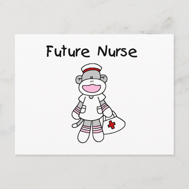 Sock  Monkey Future Nurse T-shirts and Gifts Postcard (Front)