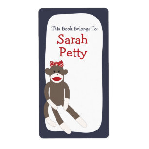 Sock Monkey Girl bookplate