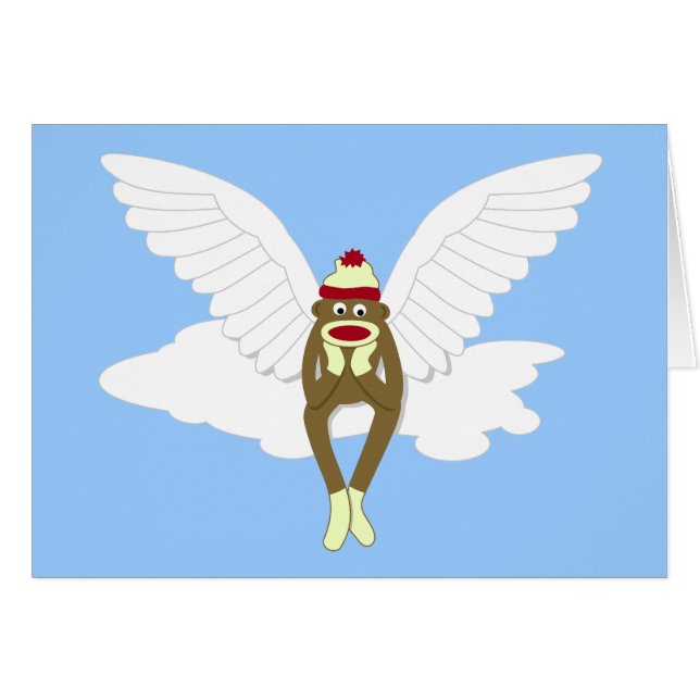 Sock Monkey Guardian Angel (Front Horizontal)