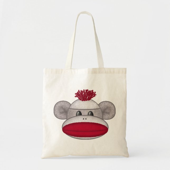 Sock Monkey Head Tote Bag (Front)