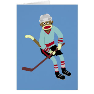 Sock Monkey Hockey Player
