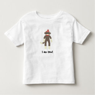 sock monkey I am One! Toddler T-Shirt