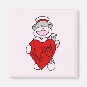 Sock Monkey I Love Nursing T-shirts and Gifts Magnet