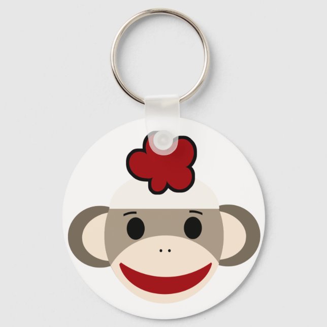 sock monkey key ring (Front)