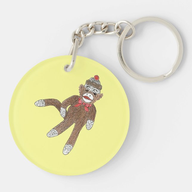 Sock Monkey Keychain (Back)