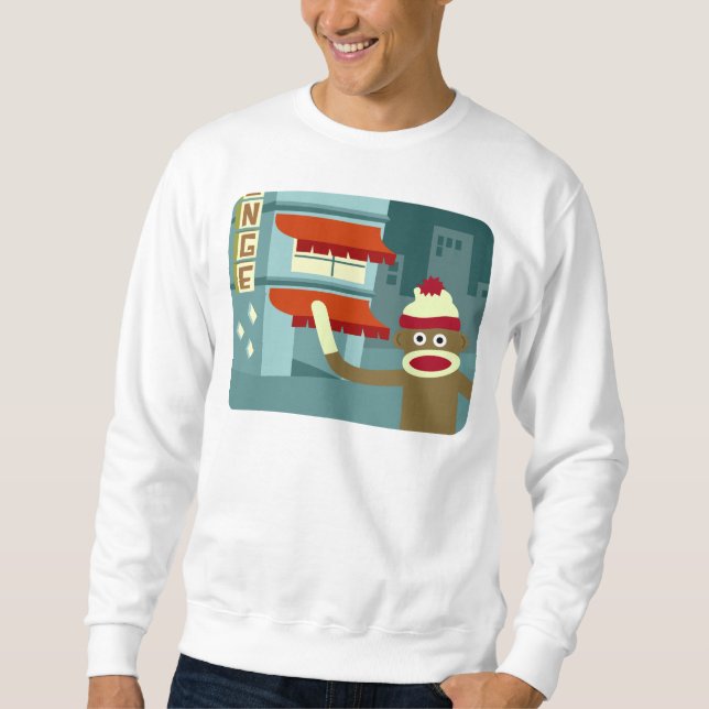 Sock Monkey Lounge Night Sweatshirt (Front)