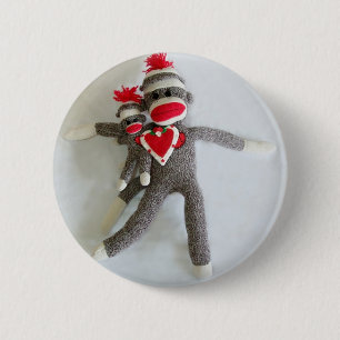 Sock Monkey Love #1 6 Cm Round Badge