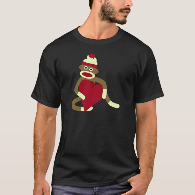 Sock Monkey Love Heart T-Shirt (Front)