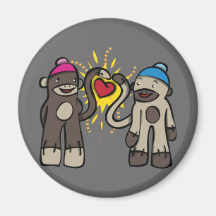 Sock Monkey Love Locker Magnet Office Magnet
