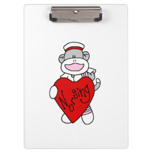 Sock Monkey Love Nursing Clipboard