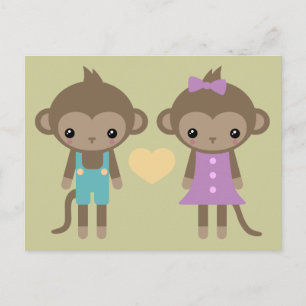 Sock Monkey Love Postcard