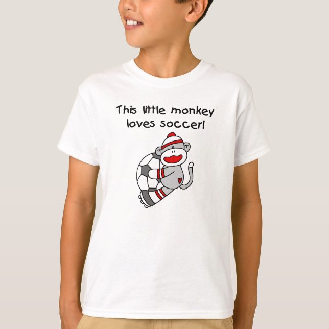 Sock Monkey Loves Soccer T shirts and Gifts (Front)