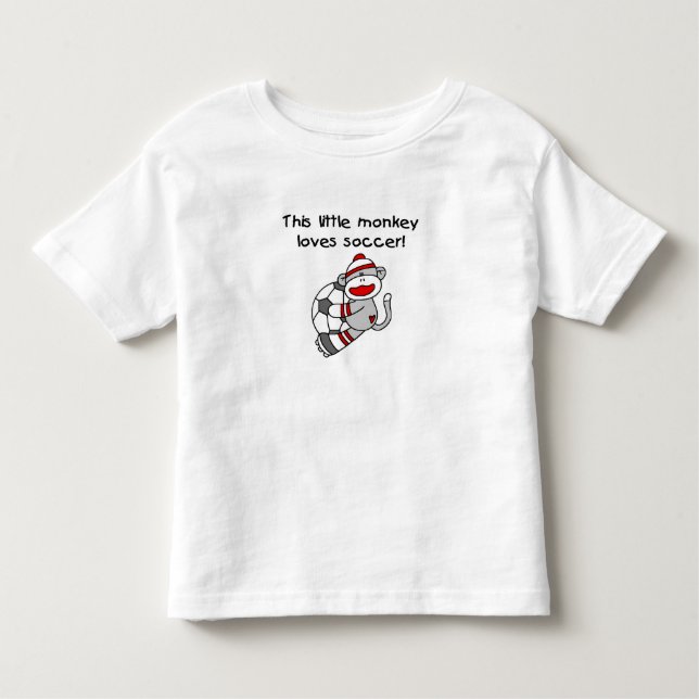 Sock Monkey Loves Soccer Toddler T-Shirt (Front)