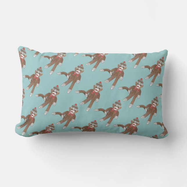Sock Monkey Lumbar Pillow (Front)