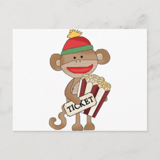 Sock Monkey-Movie night Postcard