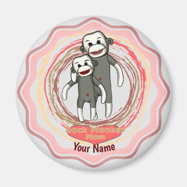 Sock Monkey Mum   Magnet (Front)
