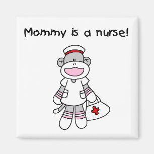 Sock Monkey Mummy Nurse T-shirts and Gifts Magnet
