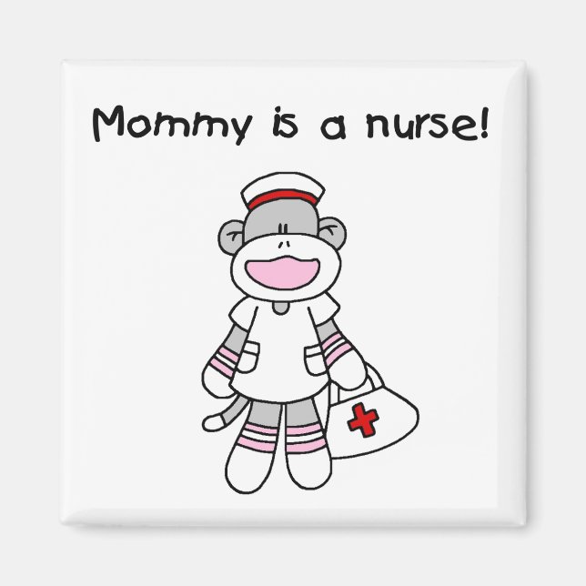 Sock Monkey Mummy Nurse T-shirts and Gifts Magnet (Front)