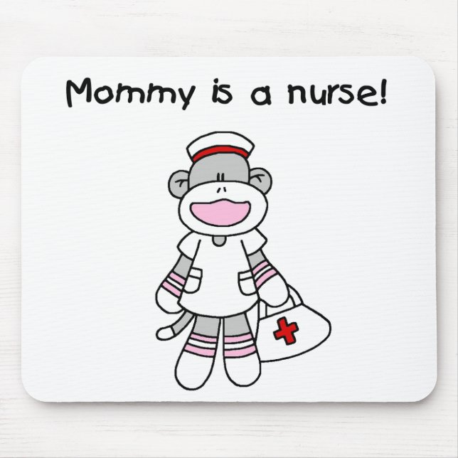 Sock Monkey Mummy Nurse T-shirts and Gifts Mouse Pad (Front)
