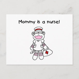 Sock Monkey Mummy Nurse T-shirts and Gifts Postcard