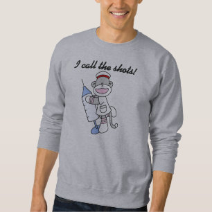 Sock Monkey Nurse I Call the Shots Gifts Sweatshirt