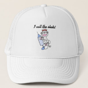 Sock Monkey Nurse I Call the Shots Gifts Trucker Hat