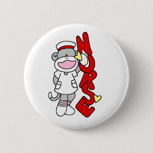 Sock Monkey Nurse T-shirts and Gifts 6 Cm Round Badge