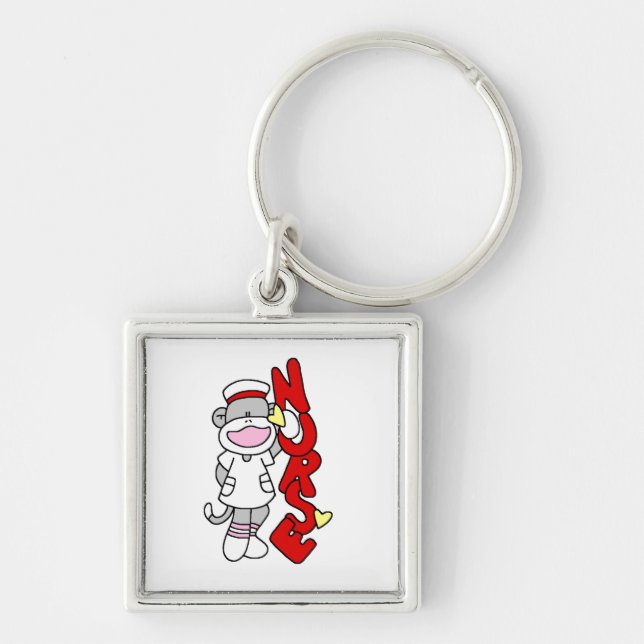 Sock Monkey Nurse T-shirts and Gifts Key Ring (Front)