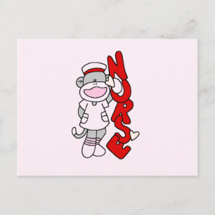 Sock Monkey Nurse T-shirts and Gifts Postcard