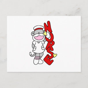 Sock Monkey Nurse T-shirts and Gifts Postcard