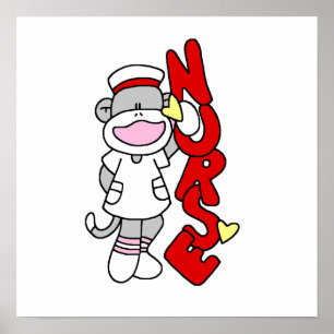 Sock Monkey Nurse T-shirts and Gifts Poster