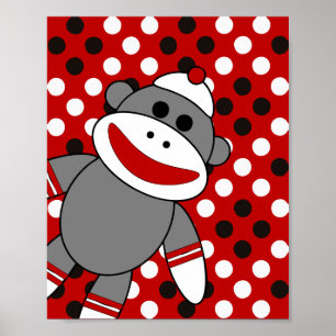 Sock Monkey Nursery Wall Art