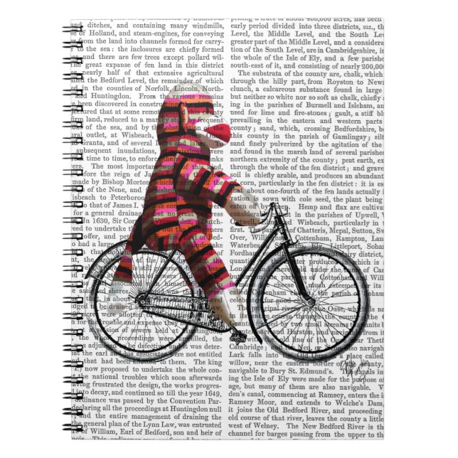 Sock Monkey on Bicycle Spiral Notebook (Front)
