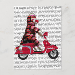 Sock Monkey on Moped Postcard